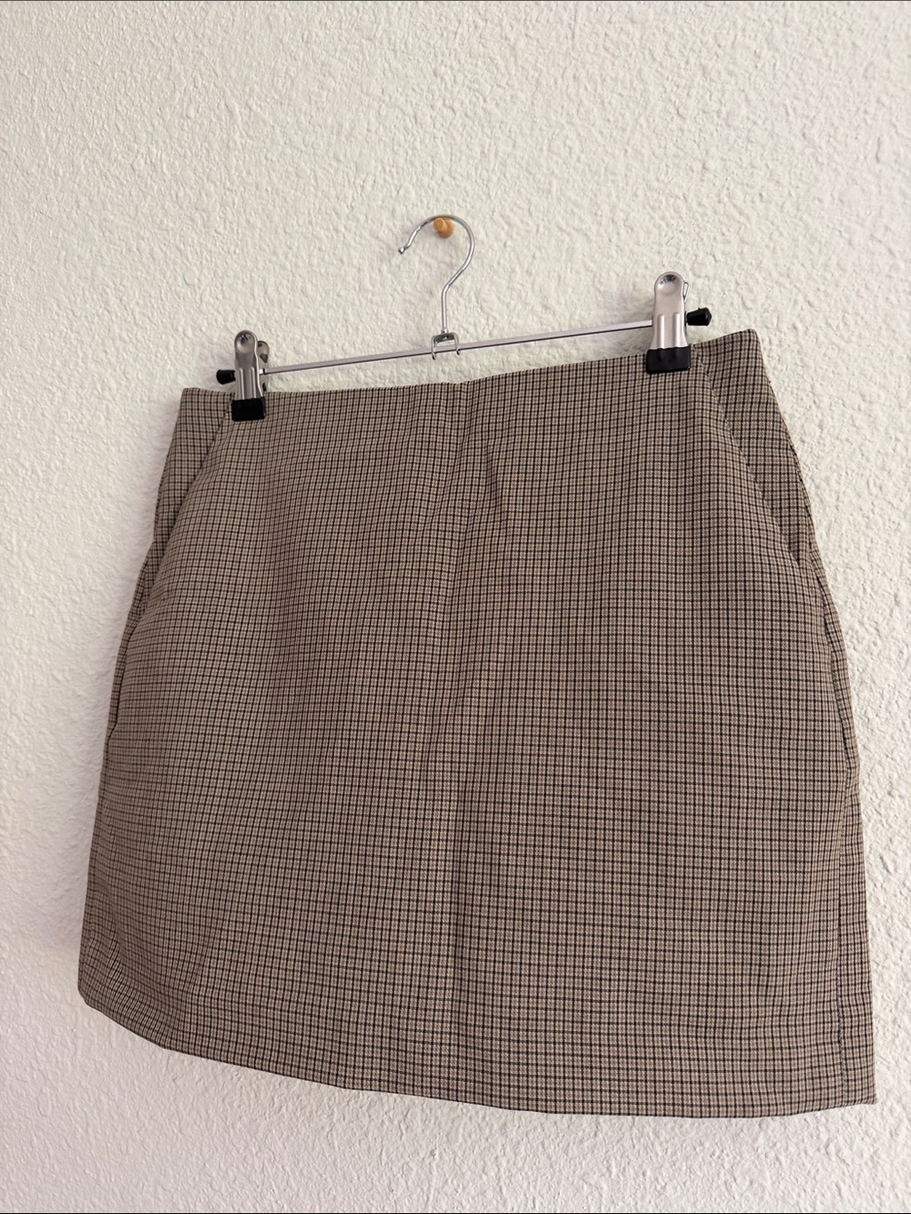 Uniqlo Checked Mini Skort in Brown and Black